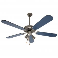 Stropný ventilátor so svietidlom - 130cm - 60W - modrá, čierna